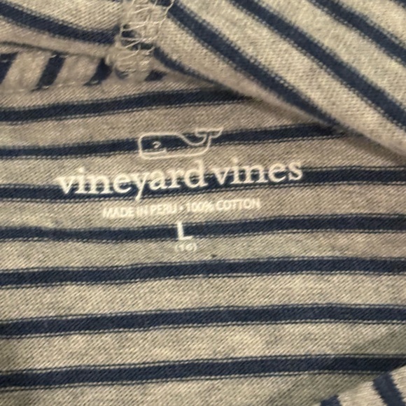 Vineyard Vines Navy and Gray Striped Shirt - Picture 4 of 5